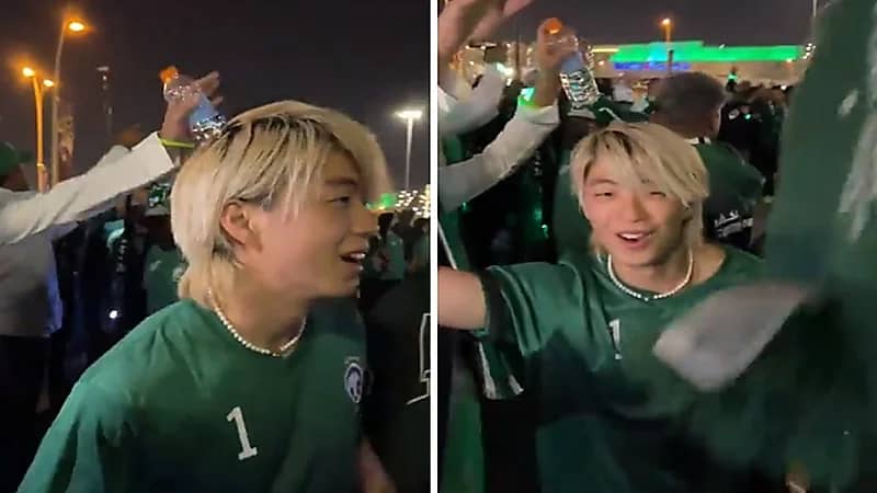 مُشجع ياباني يدعم الأخضر .. فيديو