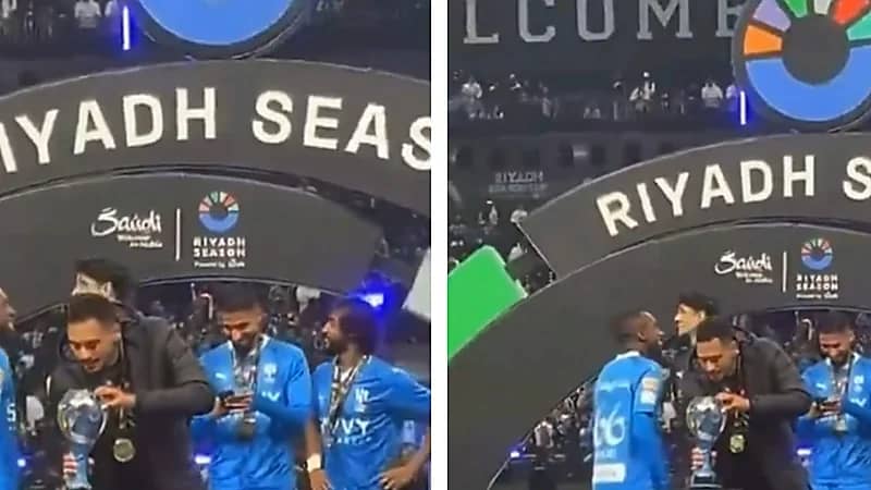 مشهد عفوي لحارس الهلال مع كأس موسم الرياض .. فيديو