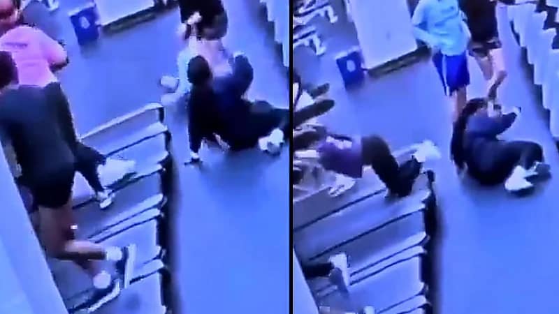 موقف محرج في صالة رياضية يشعل الضحك والفوضى! .. فيديو