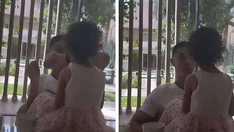 مشهد عفوي لرونالدو مع ابنته بيلا .. فيديو