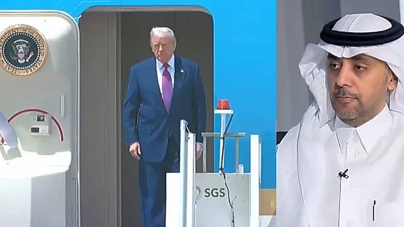 سر اختيار ترامب ربطة عنق بلون الخزامى خلال زيارته للمملكة .. فيديو