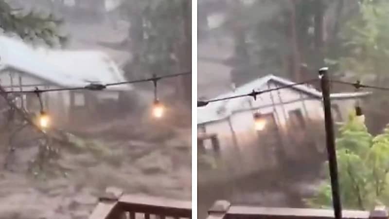 فيضان مفاجئ يجرف منزلًا بالكامل في نيو مكسيكو .. فيديو