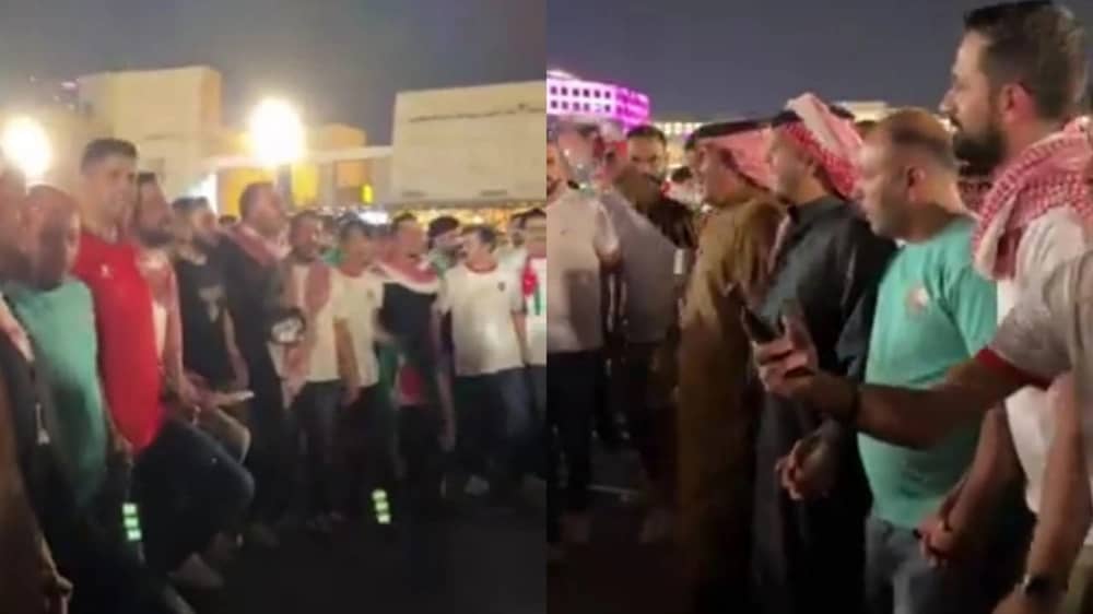 احتفالات جماهير الأردن في سوق واقف بعد التأهل لنصف النهائي  .. فيديو
