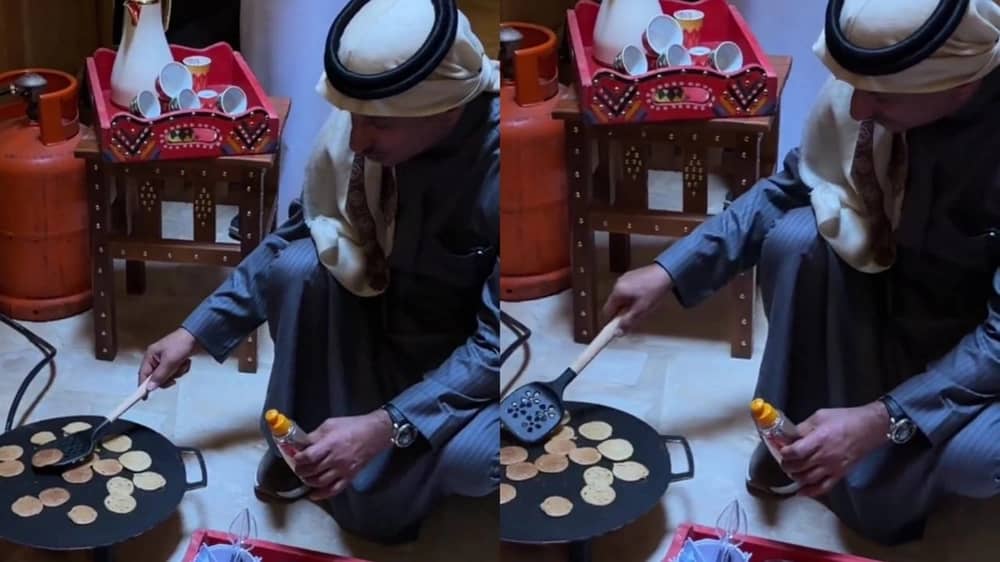 وزير السياحة  يشارك في إعداد أكلة المراصيع خلال زيارته لمدينة ثادق .. فيديو