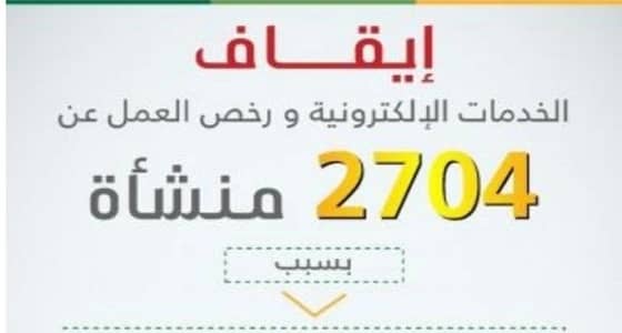 " العمل " توقف خدماتها الإلكترونية ورخص العمل عن 2704 منشآت