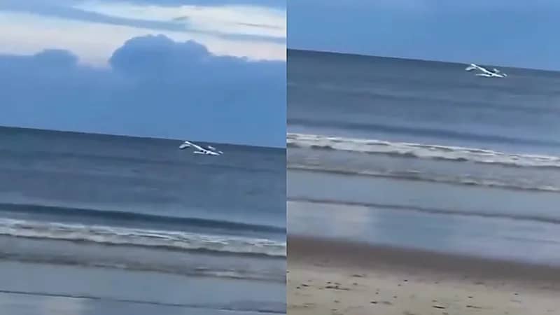 طيار ينجو بأعجوبة بعد هبوط اضطراري في المياه.. فيديو