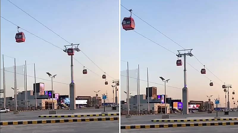 بالفيديو .. بدء التشغيل التجريبي للتلفريك الرابط بين بوليفارد الرياض وبوليفارد وورلد