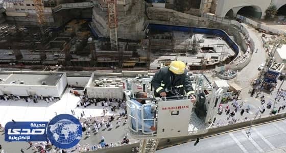 مدني العاصمة المقدسة ينفذ فرضية إطفاء وإنقاذ ببرج فندقي