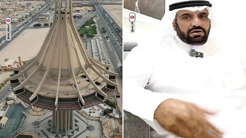 موظف متقاعد يروى قصة صعوده لبرج مياه ‎الخرج وإفراغه أثناء السيول .. فيديو