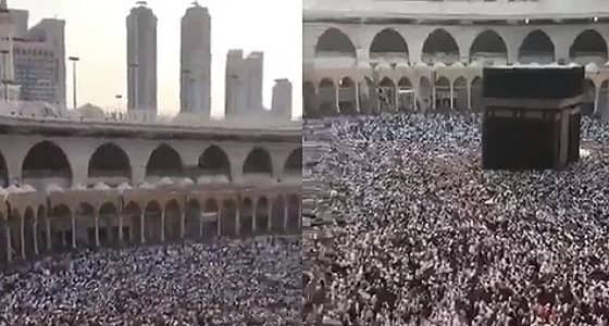 فيديو رائع لإمتلاء صحن الطواف بالمعتمرين في مشهد مهيب