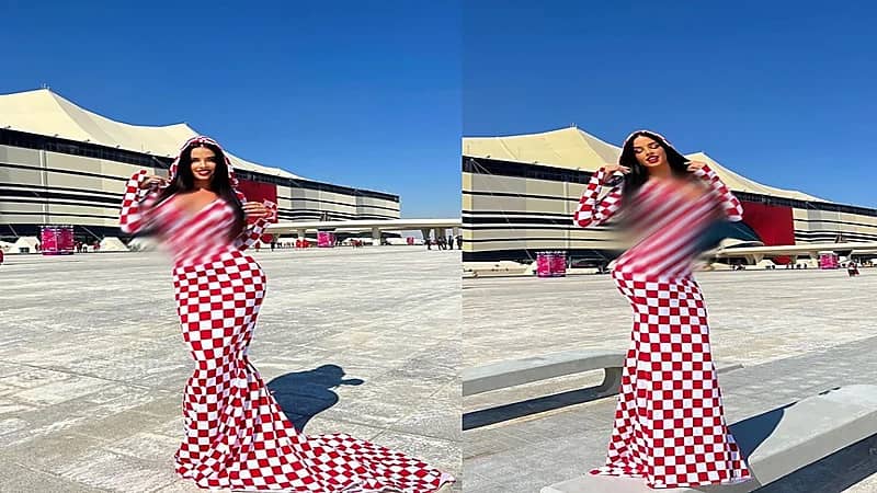مشجعة كرواتية بملابس فاضحة في مونديال قطر