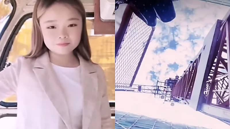 بالفيديو.. لحظة سقوط فتاة من ارتفاع 50 مترًا أثناء بث مباشر