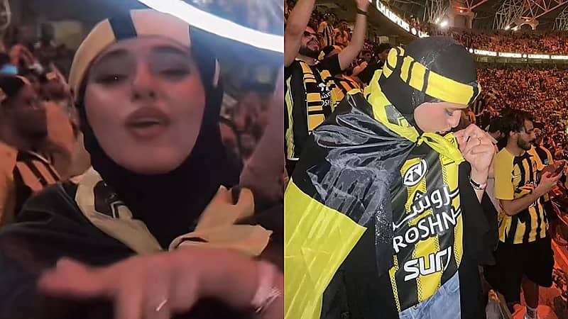 مشجعة اتحادية تشعل المدرجات والجماهير تلقبها بالتيفو الرابع .. فيديو