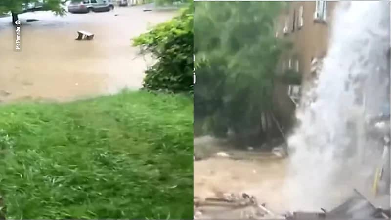 فيضانات عنيفة تحول مباني سكنية إلى شلالات.. فيديو