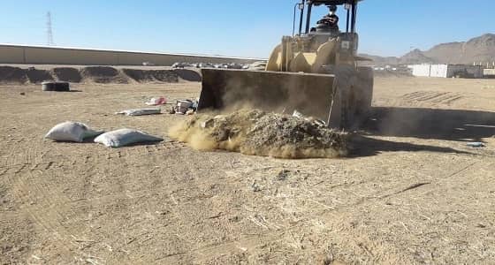 بالصور.. نقل الأغنام النافقة ونظافة ساحة سوق الأنعام في حي صهبان بنجران