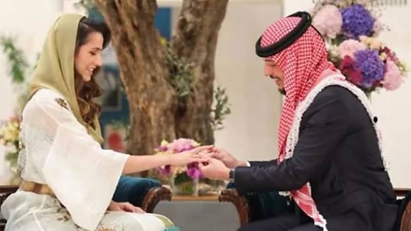 أول فيديو من حفل خطوبة ولي العهد الأردني ورجوة آل سيف