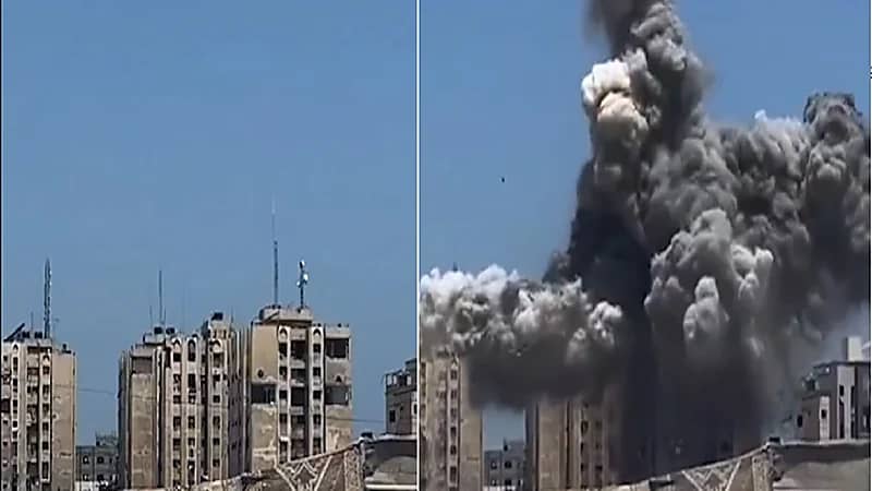 لحظة تدمير الطائرات الإسرائيلية بناية ضخمة شرق النصيرات.. فيديو