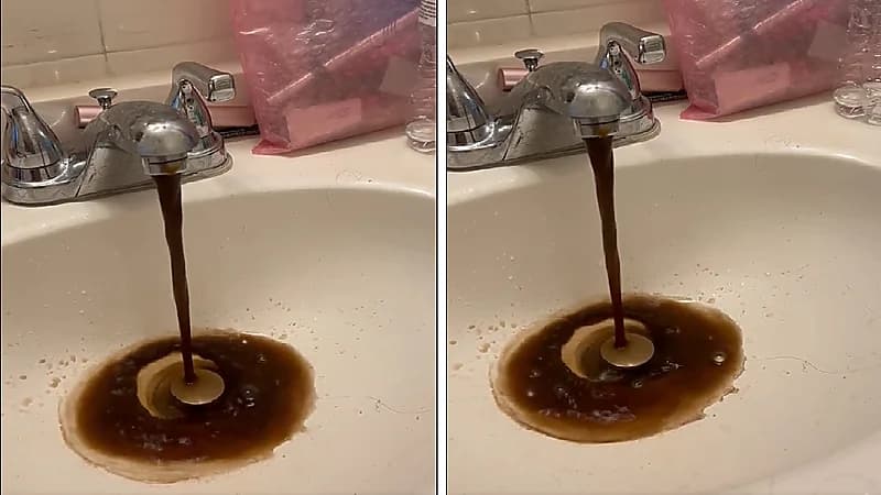 لا تصلح للاستخدام الآدمي .. شاهد المياه التي تصل للمنازل بأمريكا