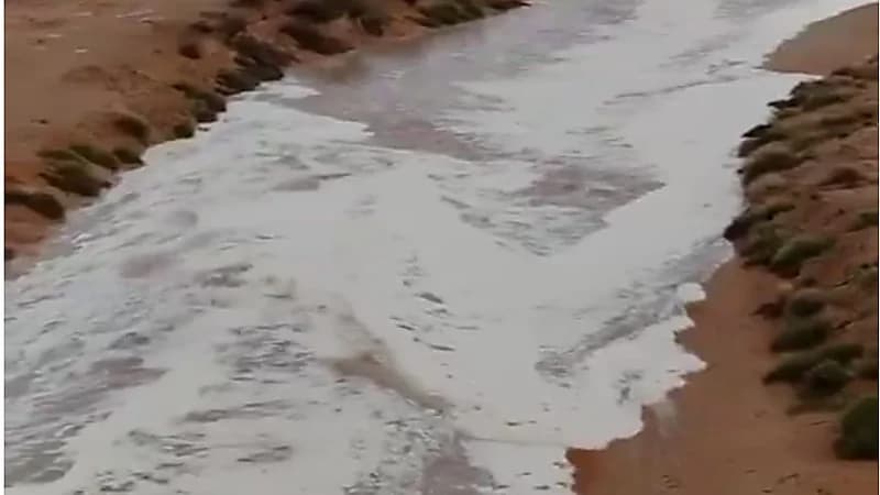 سيل يمشي باتجاهين متعاكسين في نفس الوادي.. فيديو