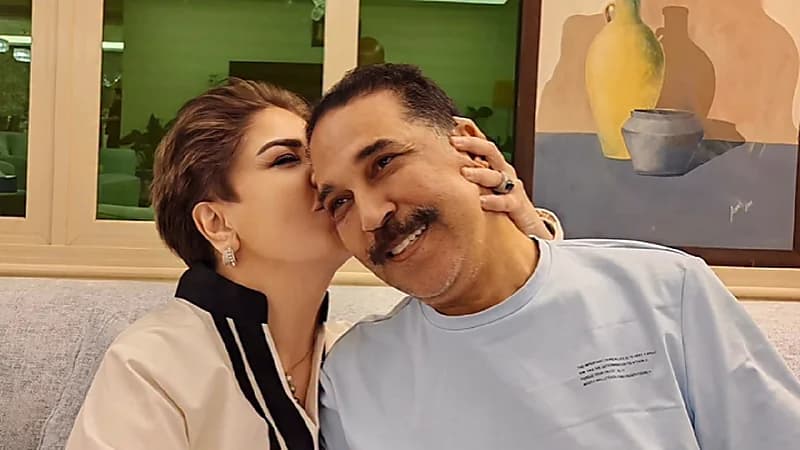 فجر السعيد تزور عبدالله الرويشد في منزله بعد رحلته العلاجية .. فيديو