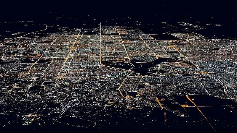 صورة رائعة من سماء الرياض على ارتفاع 35 الف قدم