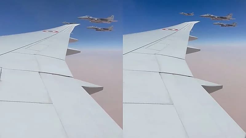 القوات الجوية السعودية ترافق طائرة رئيس الوزراء الهندي عند وصوله المملكة.. فيديو