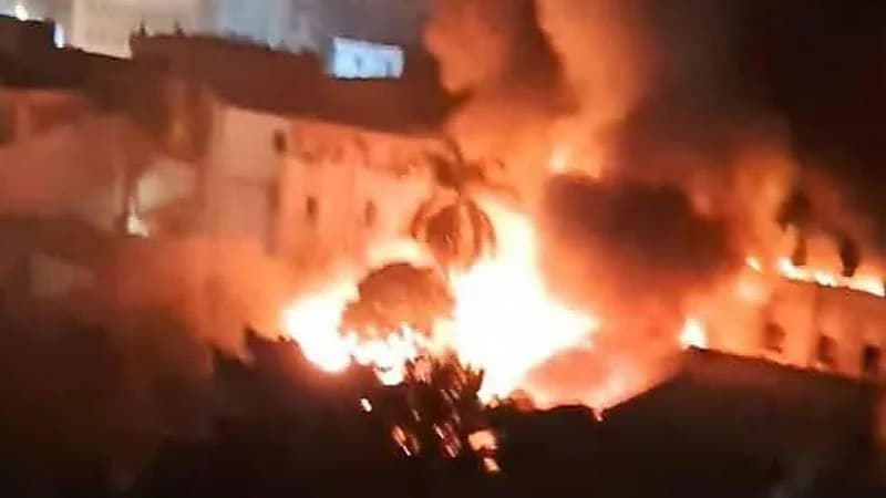 إندلاع حريق هائل في مبنى المعامل المركزية لوزارة الصحة المصرية.. صور