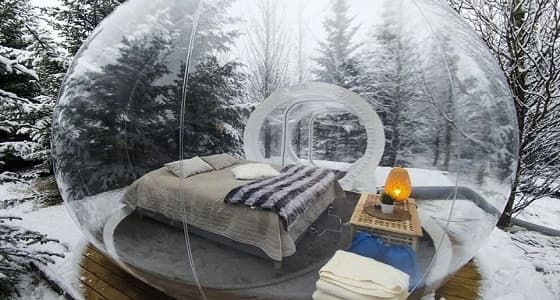 بالصور.. فندق يوفر غرف على شكل فقاعات في الهواء