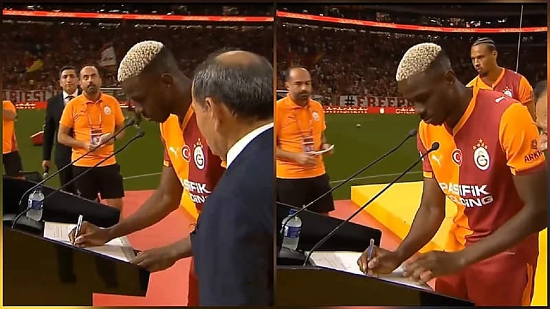 أوسيمين يوقع عقد انتقاله إلى غلطة سراي أمام الجماهير.. فيديو