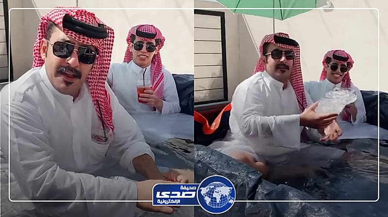 شبان يحولون حوض هايلكس لملاذ بارد هربا من الحر .. فيديو