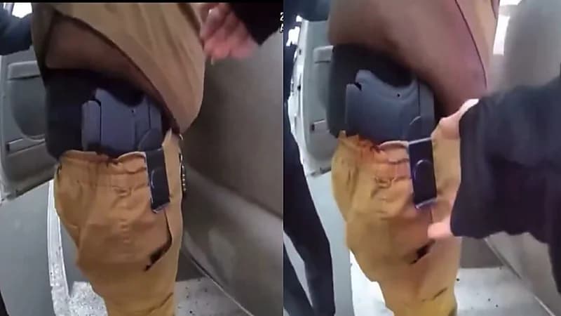 شرطية تطلق النار بالخطأ على قائد مركبة أثناء تفتيشه.. فيديو