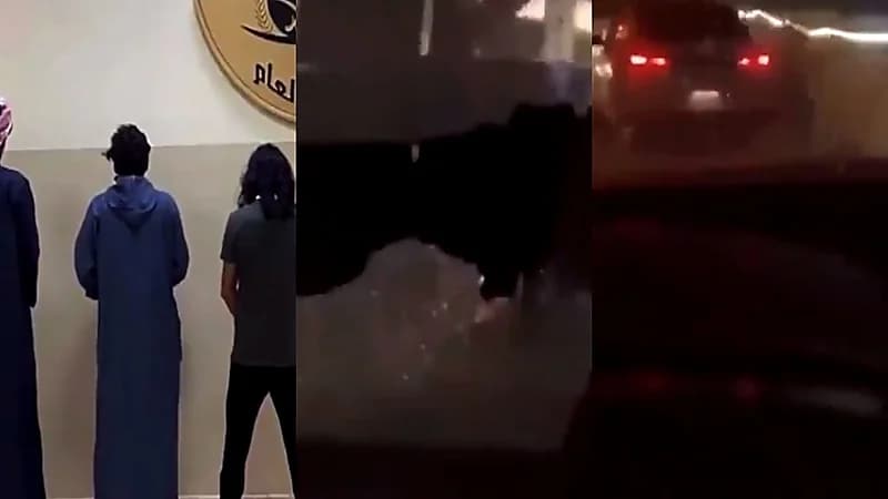 شاهد..الإطاحة بالمعتدين على مركبة مواطن موجهين له إشارات خادشة بالرياض