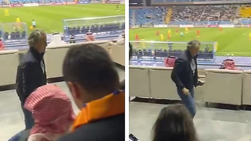 مانشيني يغادر مباراة النصر والفيحاء قبل نهايتها .. فيديو