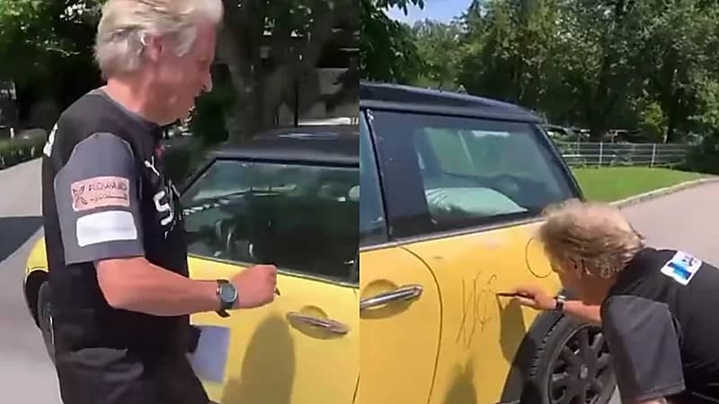 خيسوس يوقع على سيارة مشجع هلالي.. فيديو