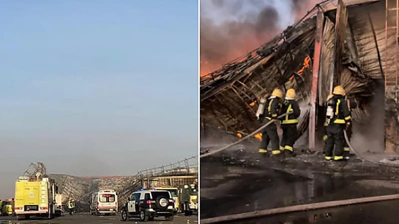 اندلاع حريق في أحد المحال التجارية بالحدود الشمالية