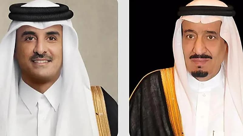 أمير قطر يهنئ خادم الحرمين الشريفين بمناسبة ذكرى يوم التأسيس