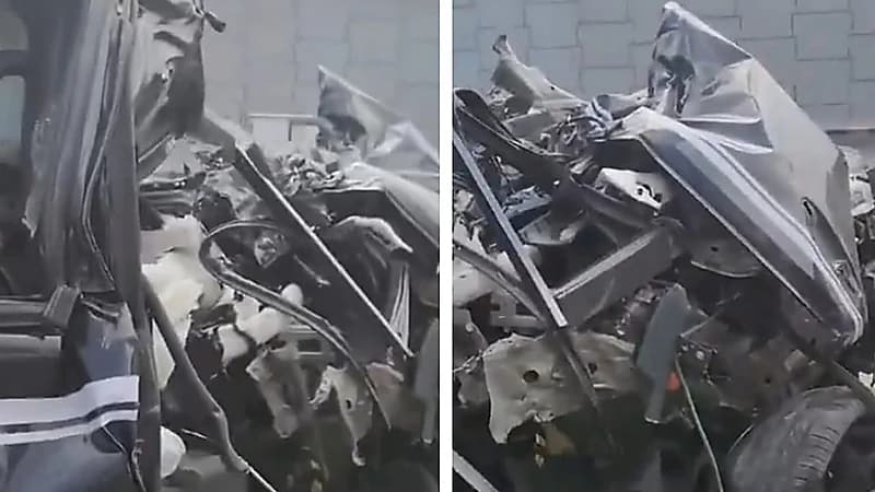 مشهد صادم لتحطم سيارة جيتور الشهيرة في حادث مروري .. فيديو