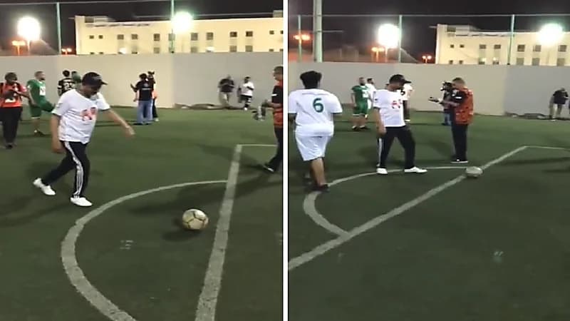 بالفيديو .. عبادي الجوهر يستعرض مهاراته الكروية