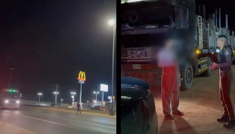 غرامة ألفين ريال لعابري الطرق السريعة .. فيديو