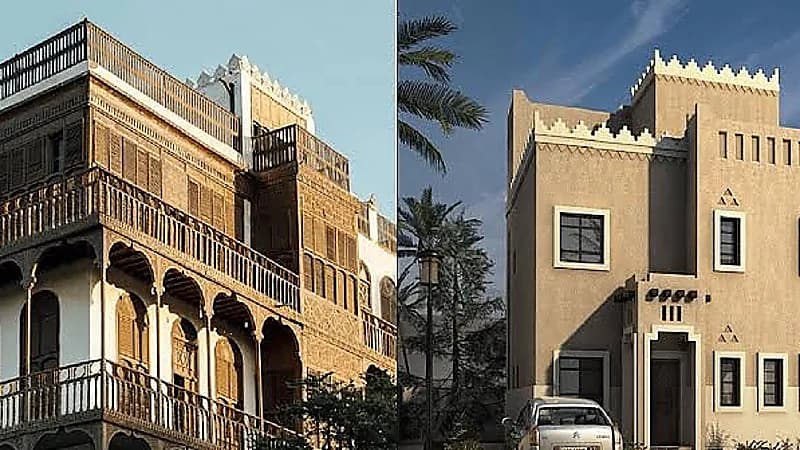 العمارة السعودية تزين واجهات الفلل في الأحساء والطائف