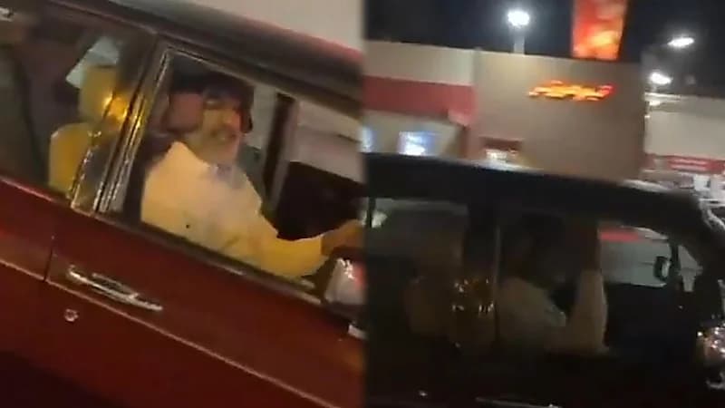 سيارة "رولزرويس" تسير بدون سائق على طريق في الكويت..فيديو