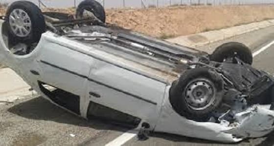 إصابة شخص إثر انقلاب سيارة بالطائف