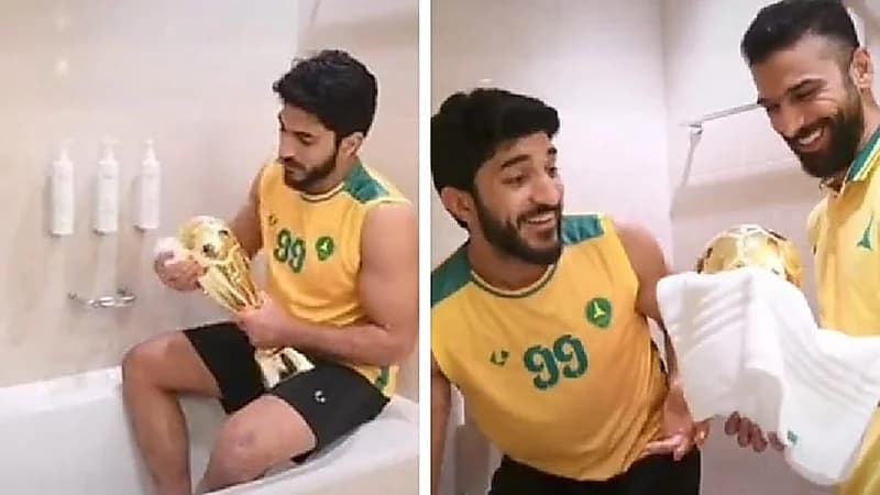 احتفالات لاعبي الخليج مع كأس آسيا بطريقة خاصة .. فيديو