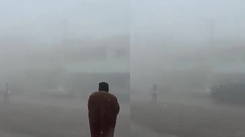 تساقط الثلوج على الطرقات جنوب الأردن .. فيديو