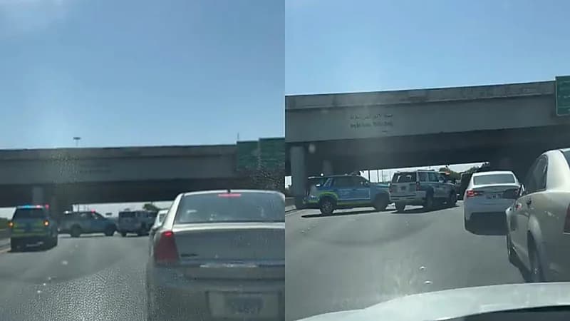 شخص يلقي نفسه من أعلى جسر بالكويت ووفاته في الحال.. فيديو