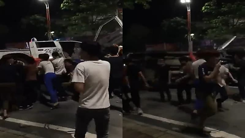 بالفيديو.. سكان مدينة صينية يهدمون الحواجز بسبب الحجر الصحي