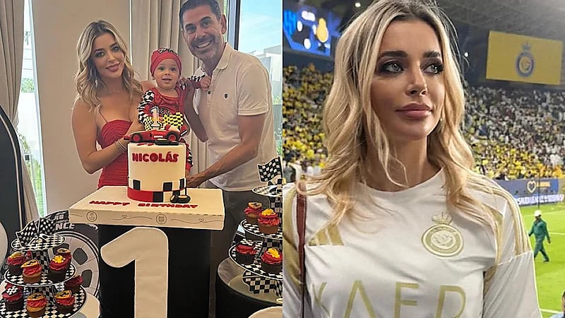 زوجة هييرو تخطف الأنظار بتيشيرت النصر في ديربي الرياض .. صور