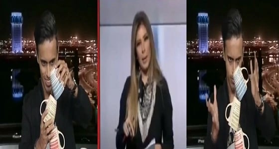 بالفيديو.. يمني يتحدى التوازن وينفذ تجربة على الهواء مباشرة.. ومذيعة " العربية " تتلاعب بأعصابه