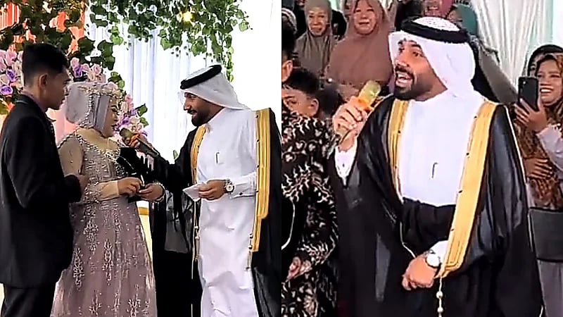 شاب يسافر لإندونسيا لحضور حفل زفاف عاملتهم المنزلية .. فيديو