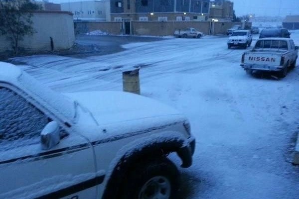 تبوك تشهد انخفاضاً كبيراً في درجات الحرارة إلى ما دون الصفر مئوي